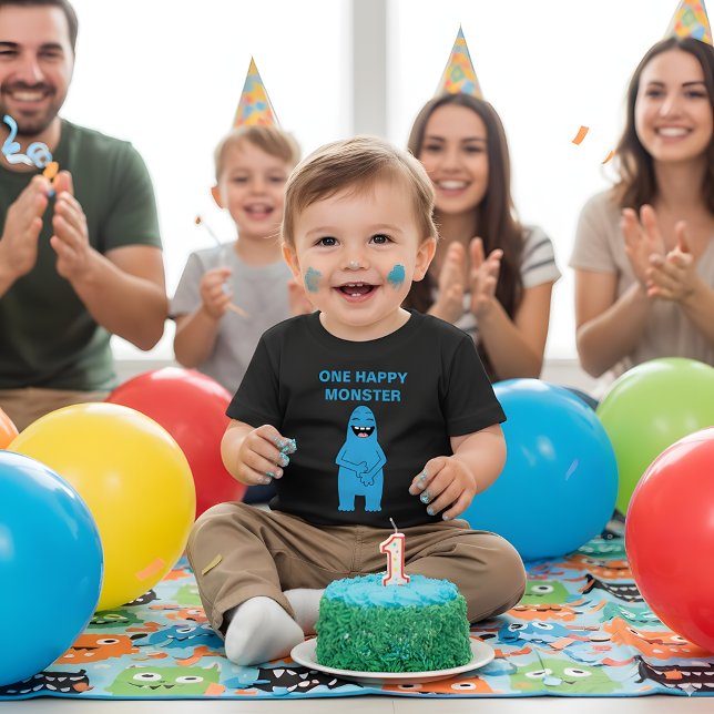 One Lycklig Monster Halloween Birthday Anpassnings T Shirt (Skapare uppladdad)