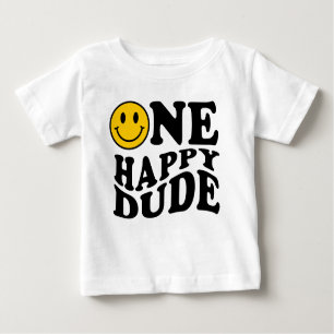 One Lycklig   Preppy Smile Boy First Birthday T Shirt