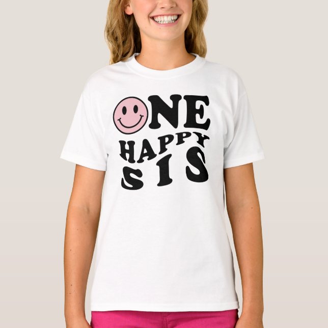 One Lycklig Syrran | Rosa som matchar en familjefö T Shirt (Framsida)