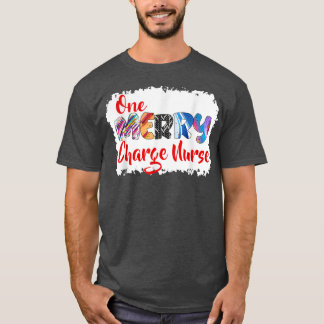One Merry Charge Nurse Christmas PJ Xmas Matching  T Shirt