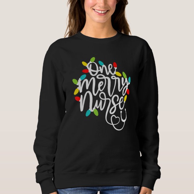 One Merry Nurse Christmas Lights Santa's Favorite  T Shirt (Framsida)