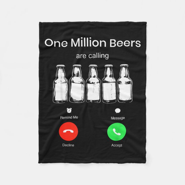 One Minllion Beers Are Calling Phone Screen Beer D Fleecefilt (Framsidan)