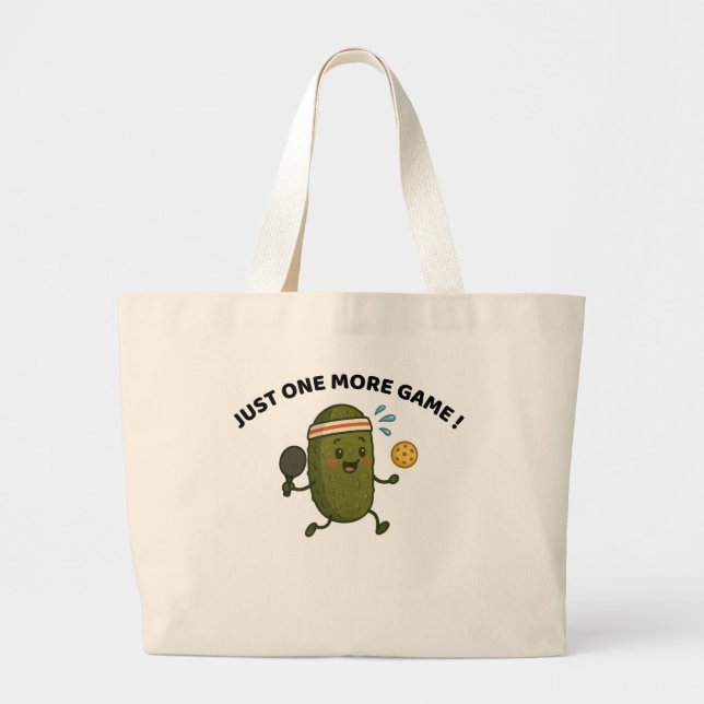 One More Game Pickleball Tote Bag Jumbo Tygkasse (Framsidan)