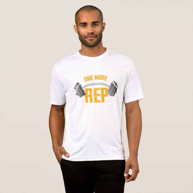 One More Rep Fitness Motivation - Distressed Gym T Shirt (Hel framsida)