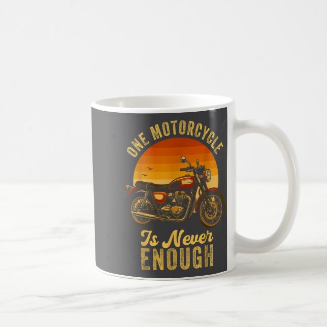 One Motorcycle Is Never Enough Retro Funny Biker  Kaffemugg (Höger)