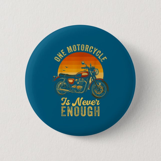 One Motorcycle Is Never Enough Retro Funny Biker  Knapp (Framsida)