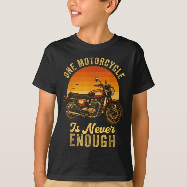One Motorcycle Is Never Enough Retro Funny Biker  T Shirt (Framsida)