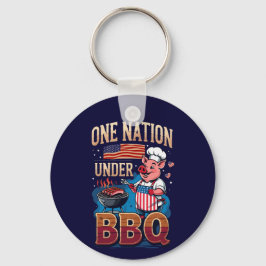 One Nation Under BBQ – Vintage Chef Grillmaster Nyckelring