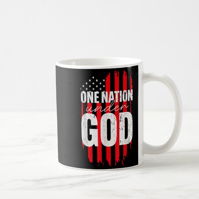 One Nation Under God American Flag Christian Jesus Kaffemugg (Höger)