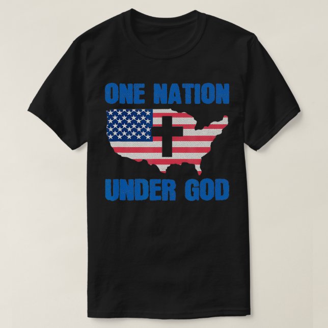One Nation Under God Patriot Christian American Bi T Shirt (Design framsida)