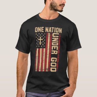 One Nation Under God USA Patriotic Christian T Shirt