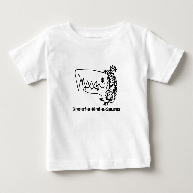 One-of-a-Kind-a-Saurus | Hand-Drawn Dinosaur Shirt T (Framsida)
