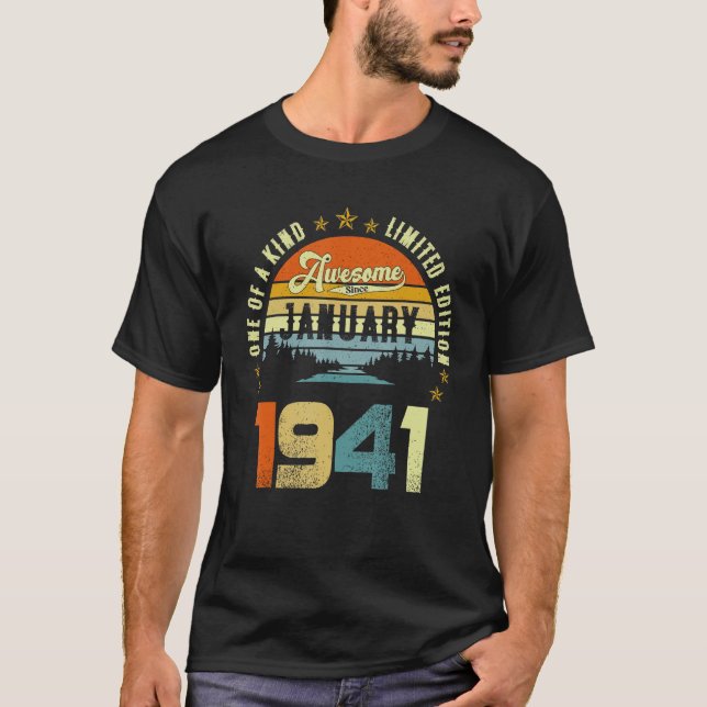 One Of A Kind  Awesome Since January 1941 T Shirt (Framsida)