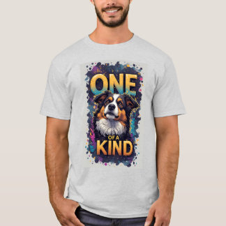 One Of A Kind Dog Portrait With Bold Colors T Shirt