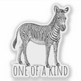 One Of A Kind Unique Zebra Klistermärken