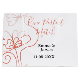 One Perfect match terracotta wedding couple name f