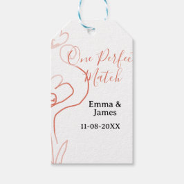 One Perfect match terracotta wedding couple name f Presentetikett