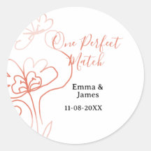 One Perfect match terracotta wedding couple name f
