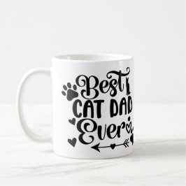 One Photo Best Cat Dad Ever Pet Paw Prints Kaffemugg