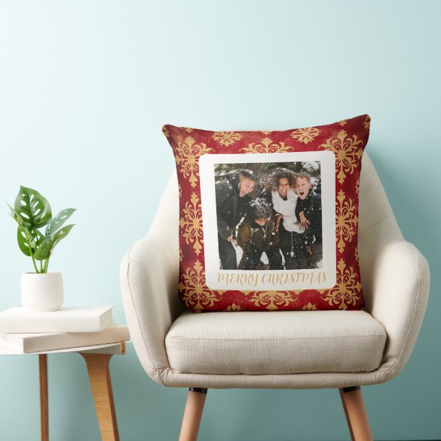 One Photo Custom Holiday Snowflake  Kudde (Stol)