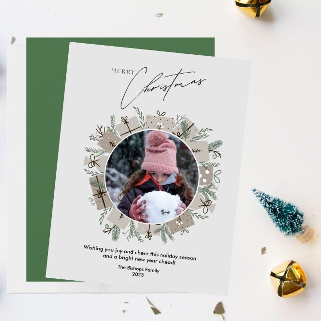 One Photo Modern God jul Hälsning Julkort (Skapare uppladdad)