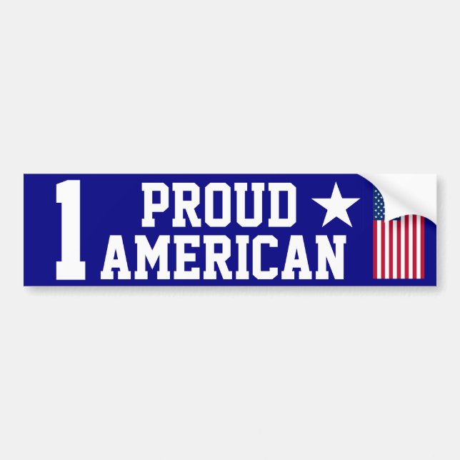 ONE Proud American Bumper Sticker Bildekal (Framsidan)