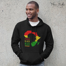 One Proud Black Man Black History Month Flagga Hoodie