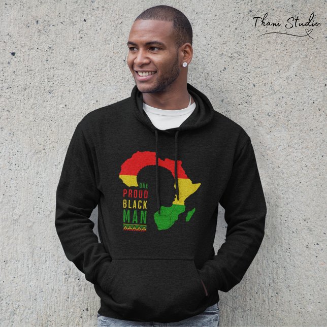 One Proud Black Man Black History Month Flagga Hoodie (Skapare uppladdad)