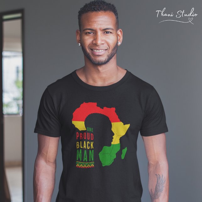 One Proud Black Man Black History Month Flagga T Shirt (Skapare uppladdad)