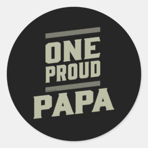 One Proud Pappa Runt Klistermärke