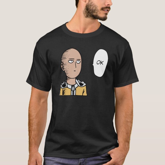 One Punch OK Man Funny Saitama T Shirt (Framsida)