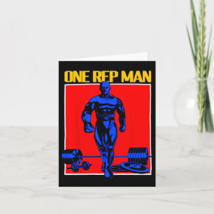 One Rep Man Weightlyftning Bodybuilding Gym Workou Kort