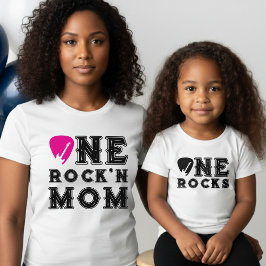 One Rock'n Mom Guitar Pick Parent Birthday T Shirt