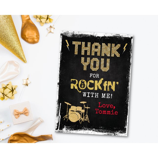One Rocks Rockstar Födelsedags Tack Kort (Skapare uppladdad)