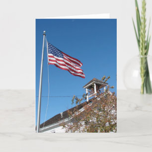 One Room School och American Flagga Kort