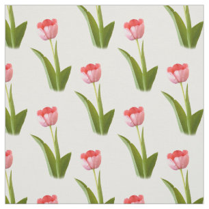 One Rosa Tulip - Floral Photography Mönster Tyg