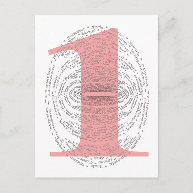 One - Rosa Version Vykort (Framsida)