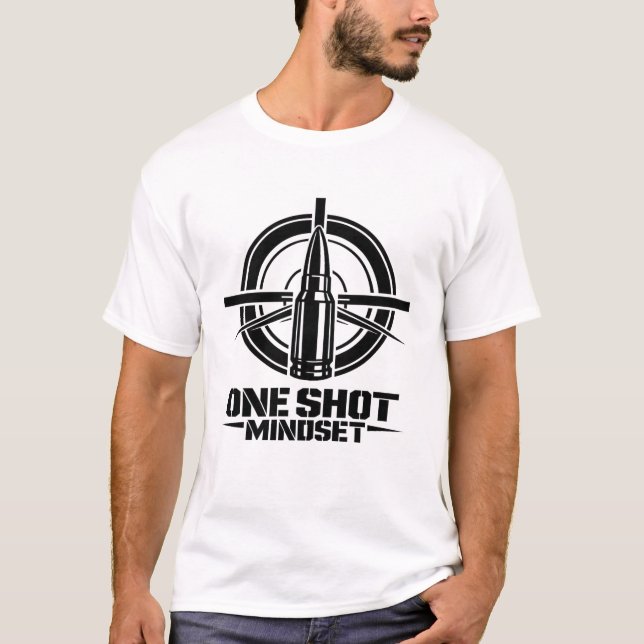 One Shot Mindset Tactical Bullet T Shirt (Framsida)