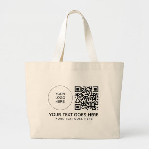 One-Side Prated Company Logotyp QR Code Livsmedel Jumbo Tygkasse