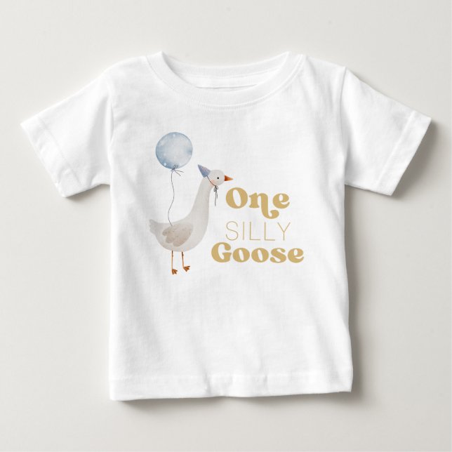 One Silly Goose 1-årsdag T Shirt (Framsida)