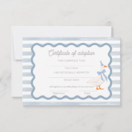 One Silly Goose 1st Birthday Adoption Certificate Inbjudningar