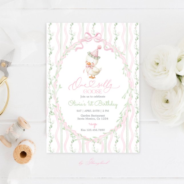 One Silly Goose 1st Birthday Inbjudningar (Skapare uppladdad)