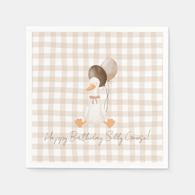 One Silly Goose 1st Birthday  Pappersservett (Framsidan)