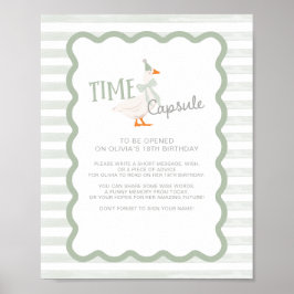 One Silly Goose 1st Birthday Time Capsule Sign Poster