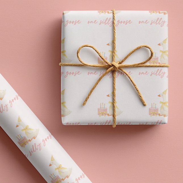 One Silly Goose 1st Birthday Wrapping Paper Presentpapper (Skapare uppladdad)