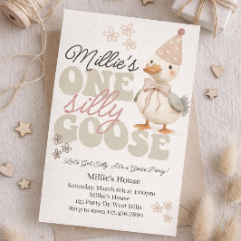 One Silly Goose Birthday Invitation – Boho Goose  Inbjudningar