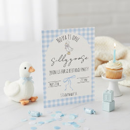 One silly goose. Birthday invitation Inbjudningar