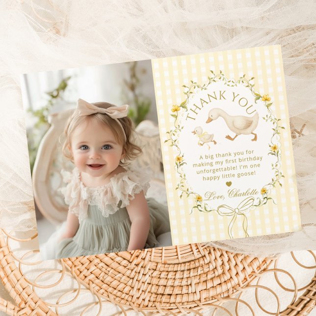 One Silly Goose Birthday Photo Thank you card Inbjudningar (Skapare uppladdad)