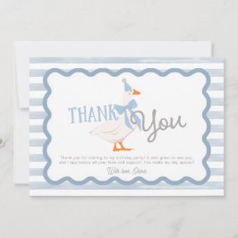 One Silly Goose Boy 1st Birthday Thank You Kort