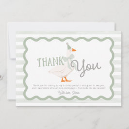 One Silly Goose Boy 1st Birthday Thank You Kort